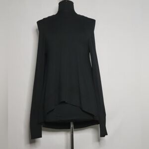 Donna Karan Vintage Black Cold Shoulder Tunic Scoop Neck